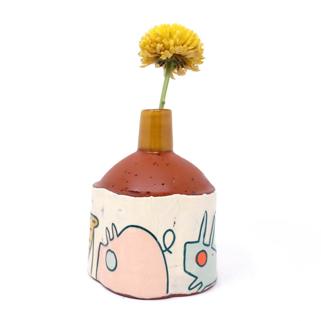 Animal Doodle Bud Vase