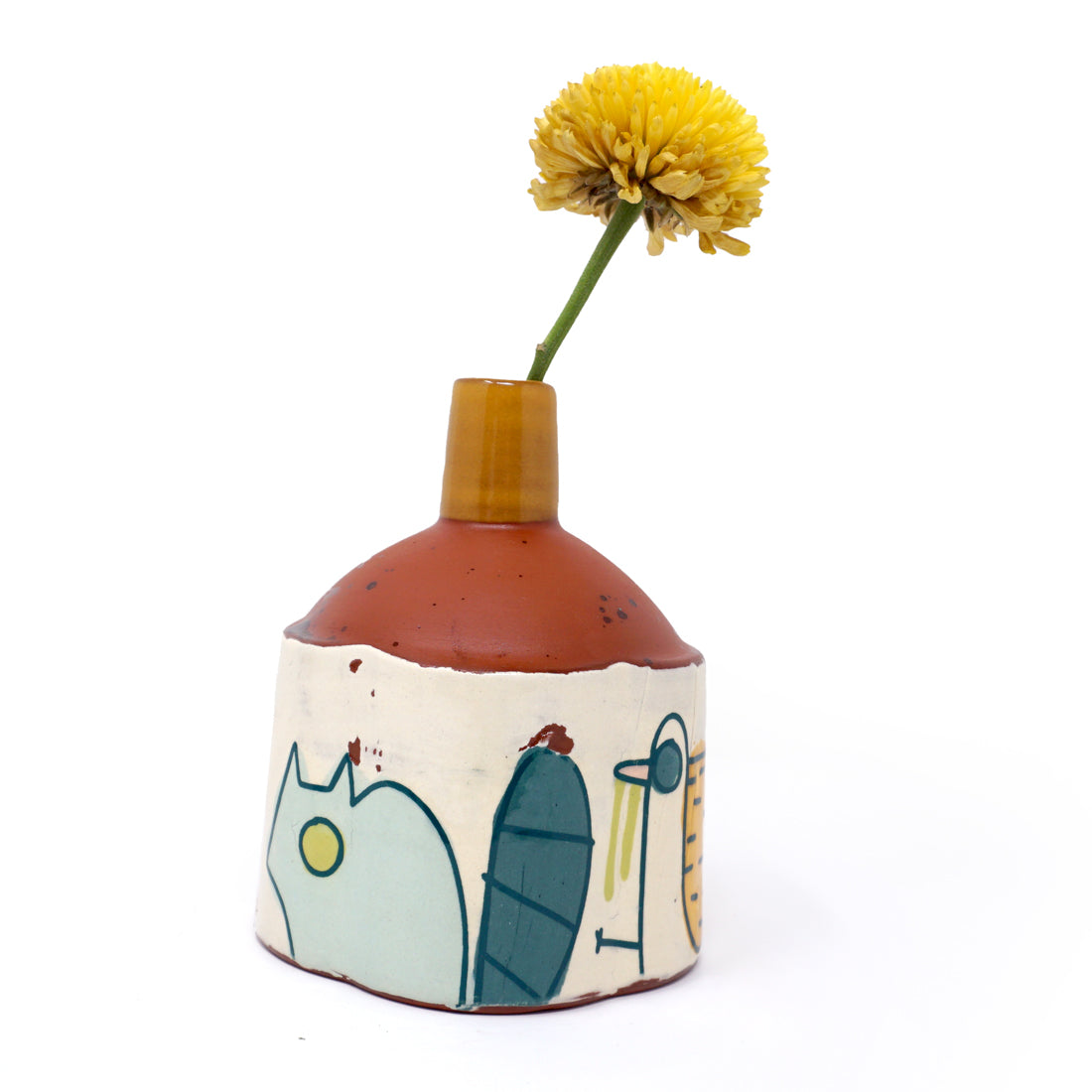 Animal Doodle Bud Vase