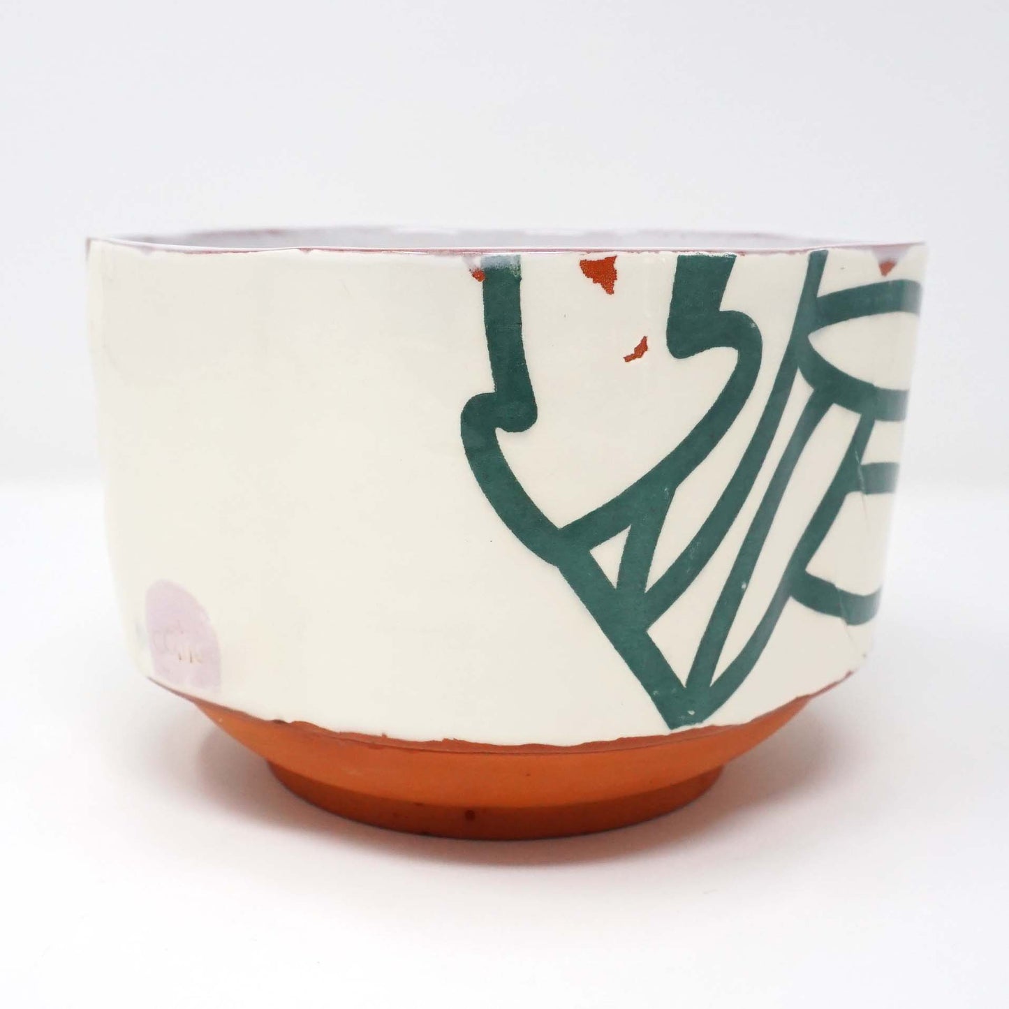 Bold Botanical Cereal Bowl Teal on White