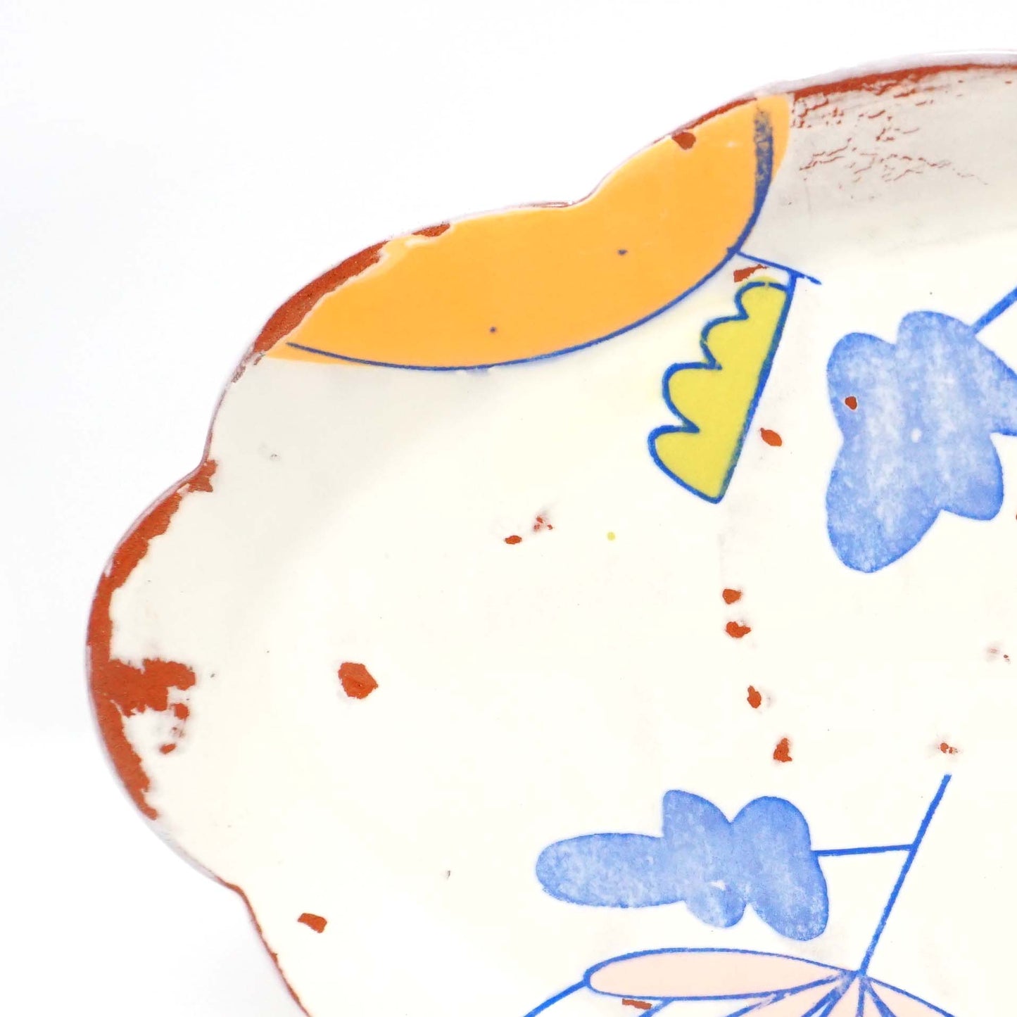 Orange Flora Oval Platter