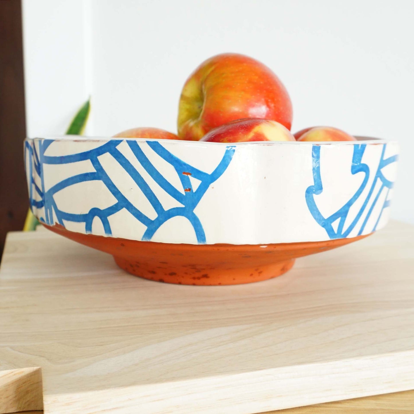 SALE: Bold Botanical Blue on White Serving Bowl