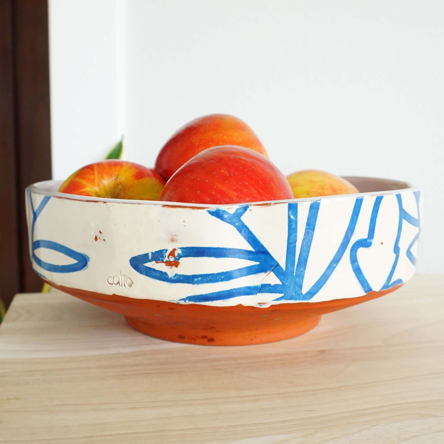 SALE: Bold Botanical Blue on White Serving Bowl