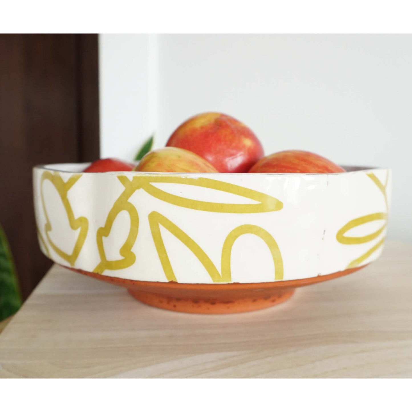 Bold Botanical Chartreuse Serving Bowl