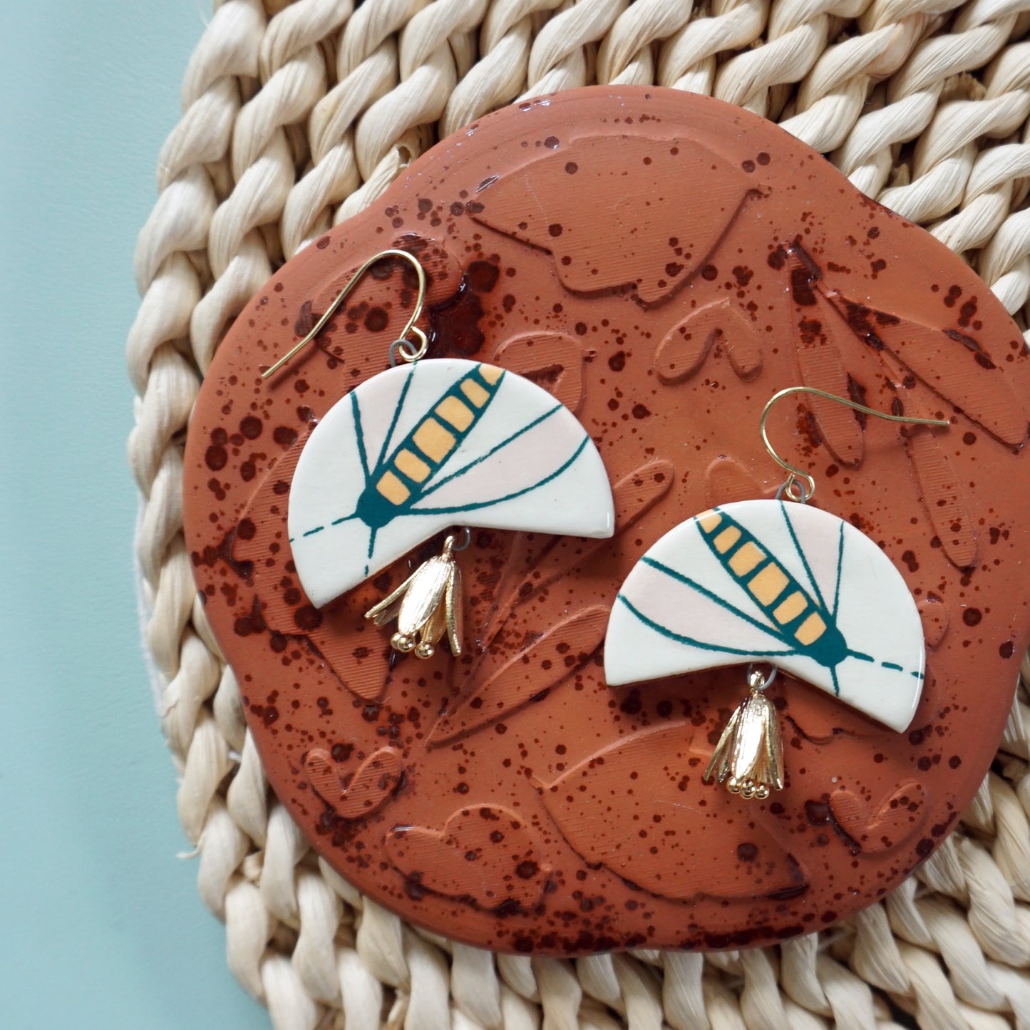 Flower Fly Dangle Earrings