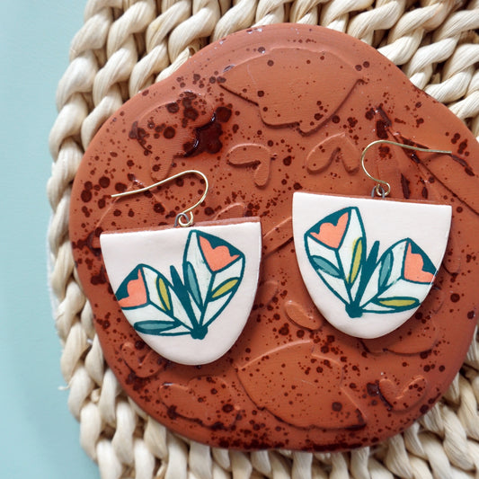 Pink Moth Dangle Earrings