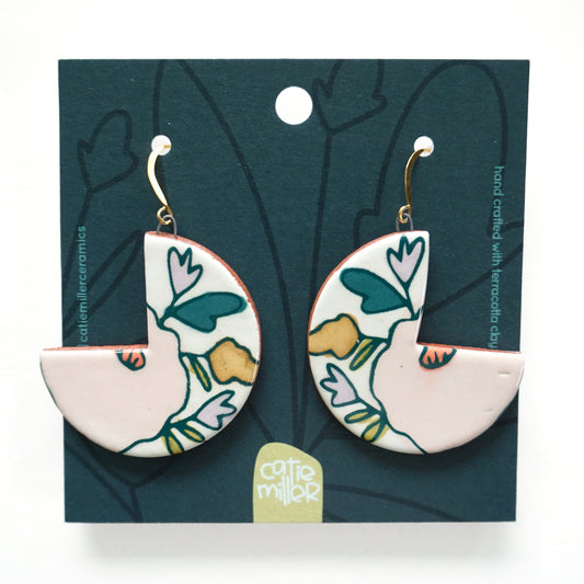 Soft Spring Dangle Earrings White