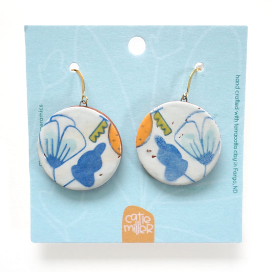 Orange Flora Dangle Earrings