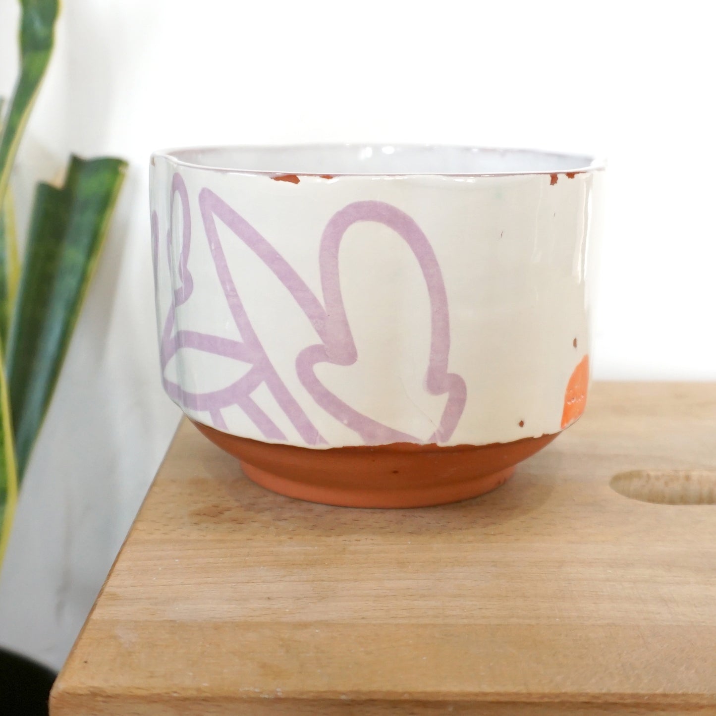Bold Botanical Cereal Bowl Lavender on White