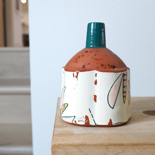 Flower Fly Vase Green Top
