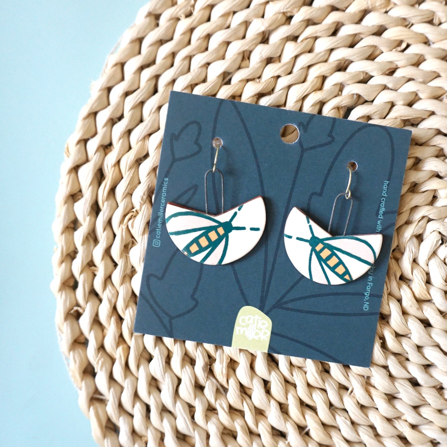 Flower Fly Dangle Earrings
