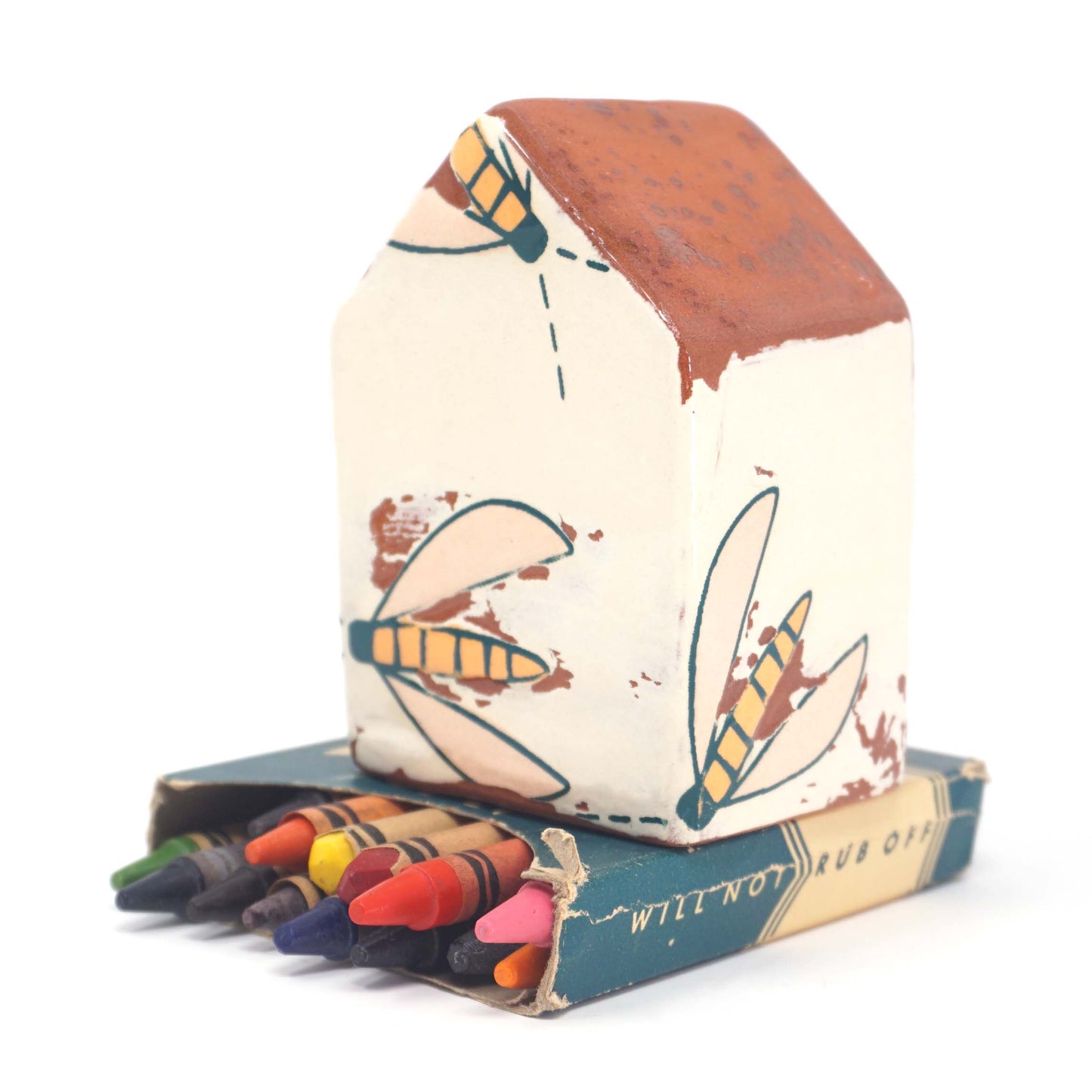 Flower Flies 3.625" House Sculpture