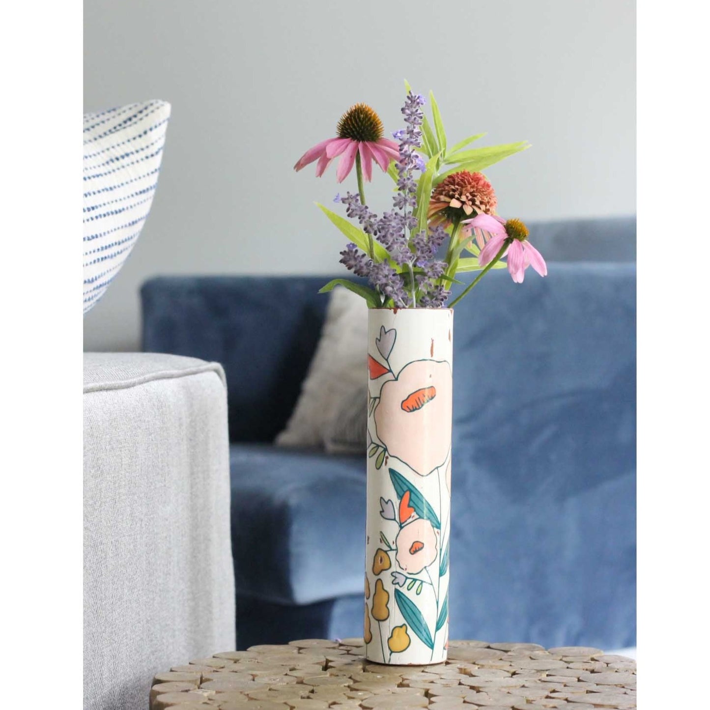 Soft Spring Narrow Vase White