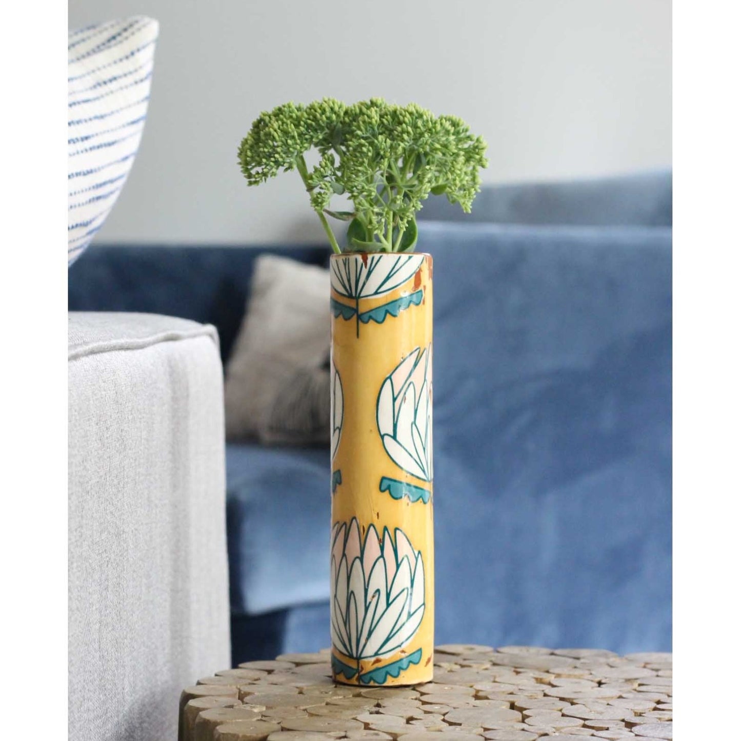 Protea Narrow Vase Mustard