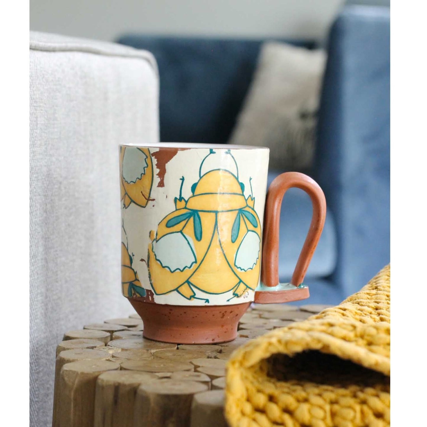 Beetle Loop Handle Mug Mustard
