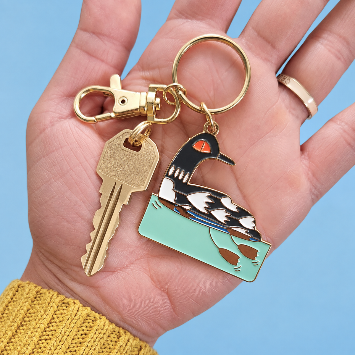 Loon Enamel Keychain