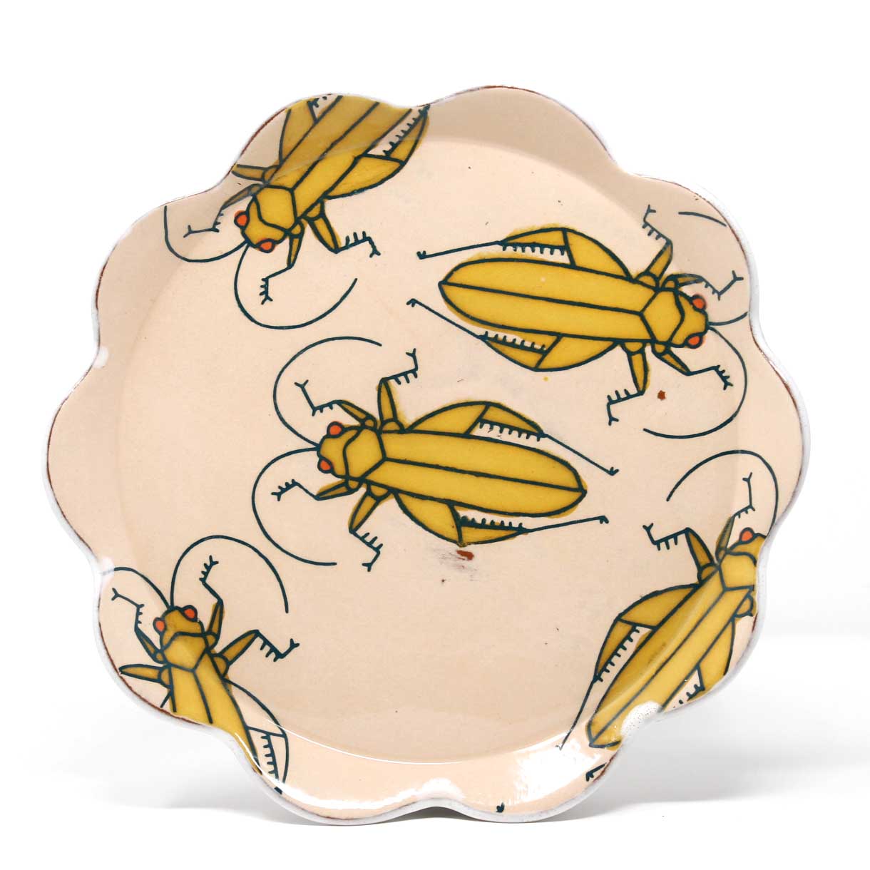 Grasshopper Salad Plate Pink