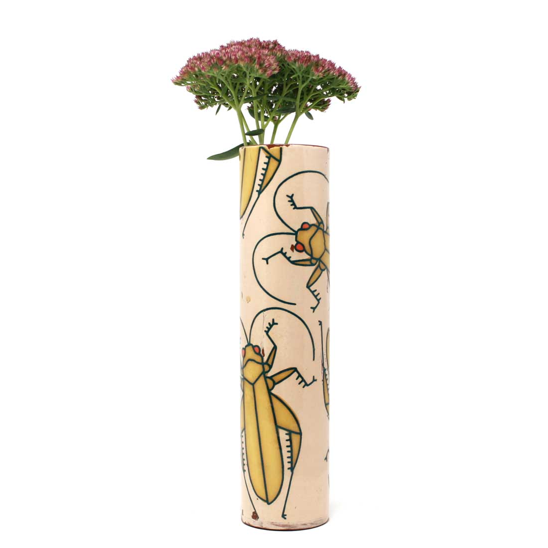 Grasshopper Narrow Vase Pink