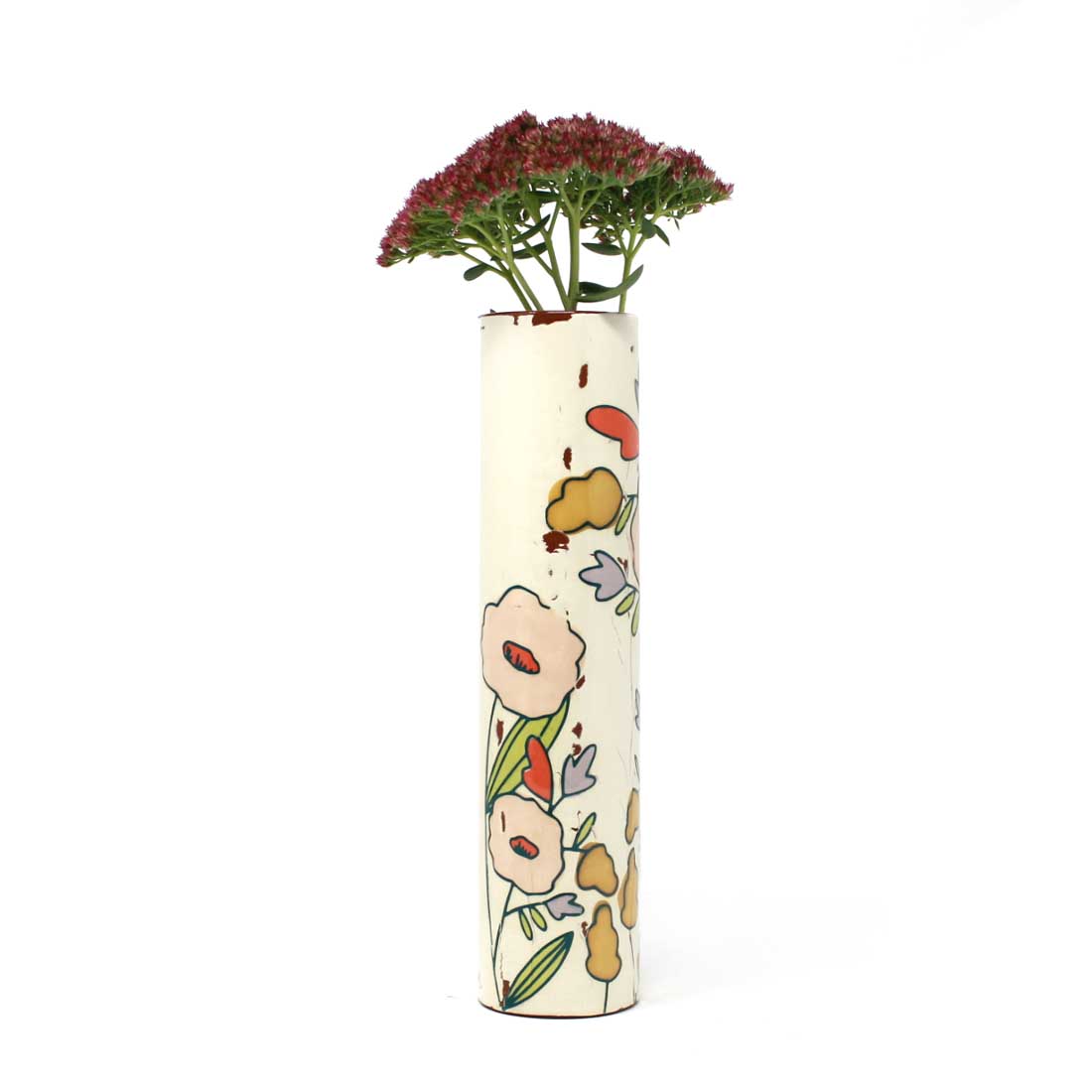 Soft Spring Narrow Vase White