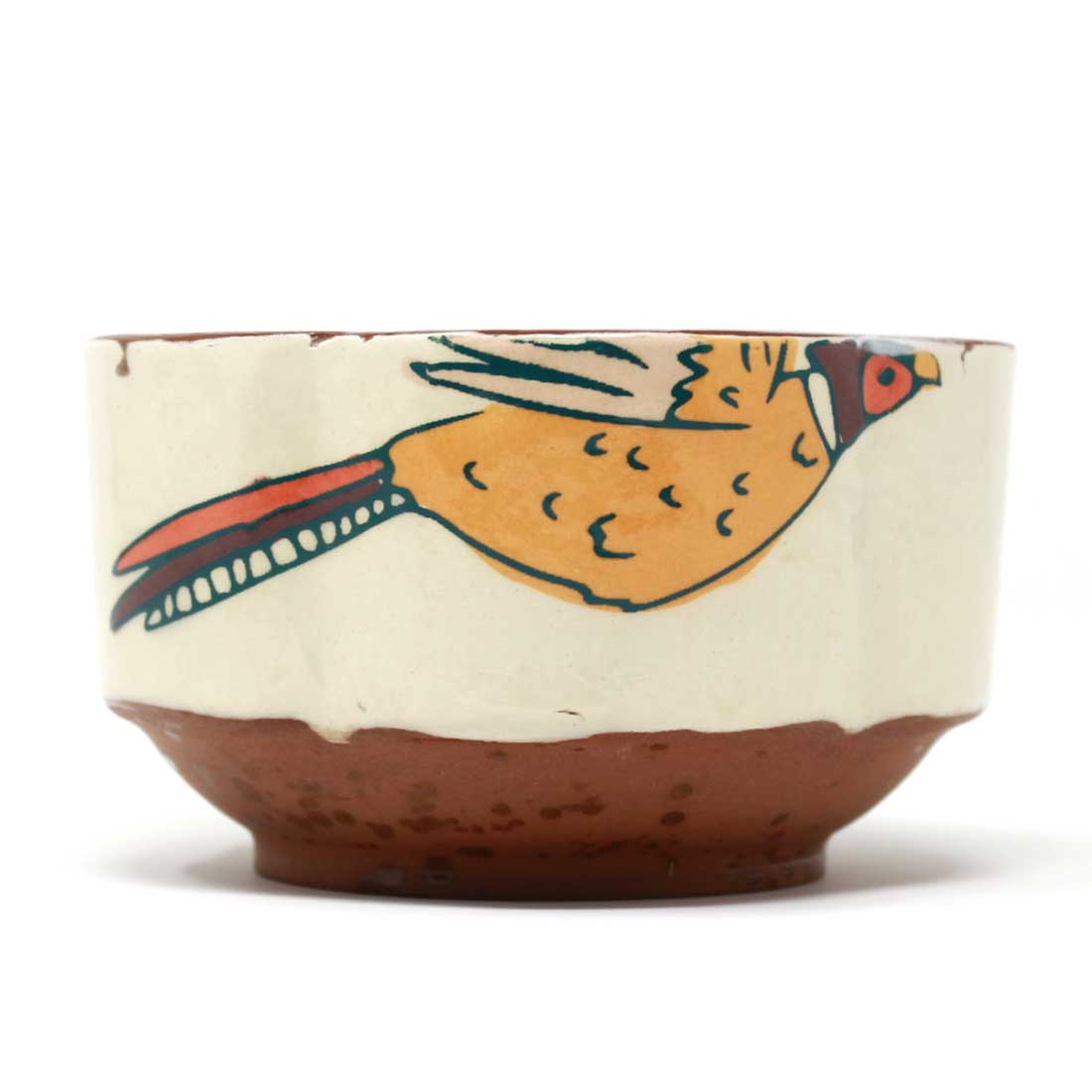 Pheasants Flying Dip Bowl Orange