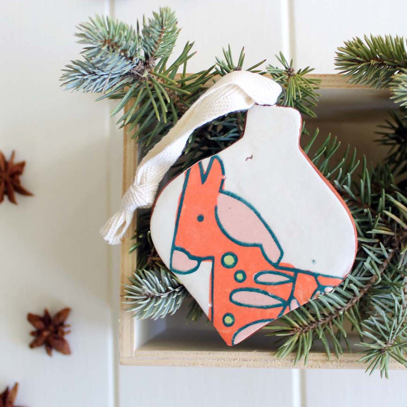 Folk Horse Holiday Ornament