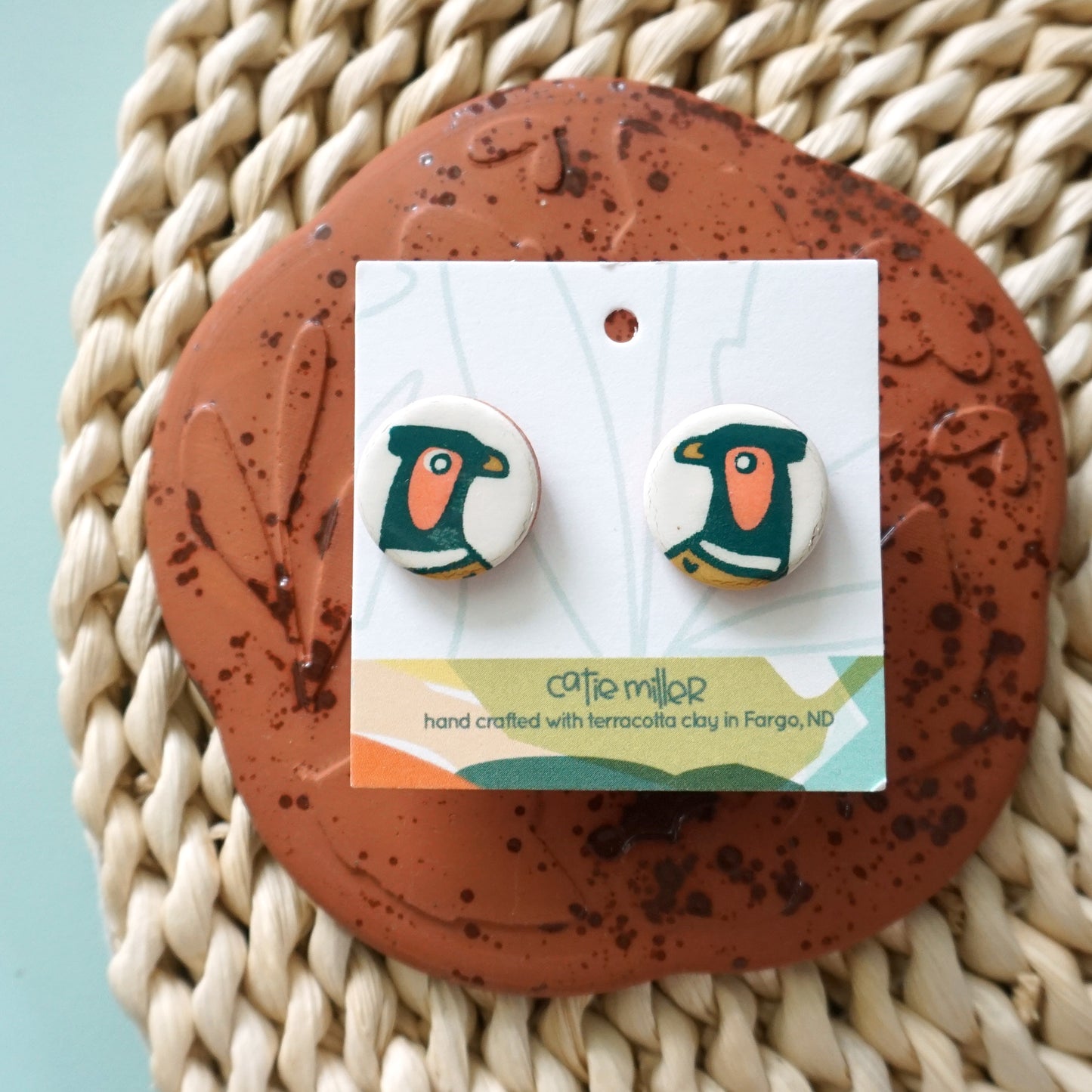 Pheasant Stud Post Earrings
