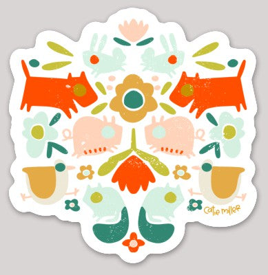 Animal Doodle Vinyl Sticker