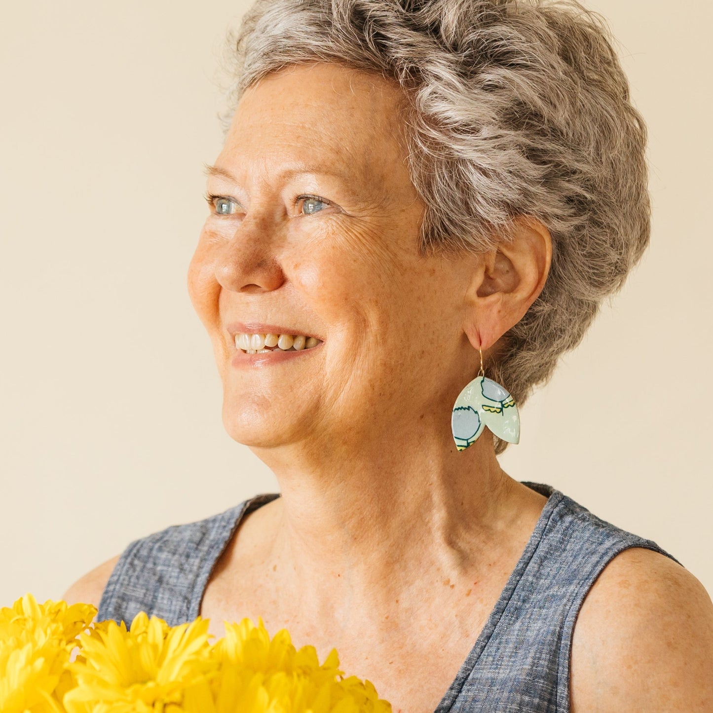 Protea Dangle Earrings Mint