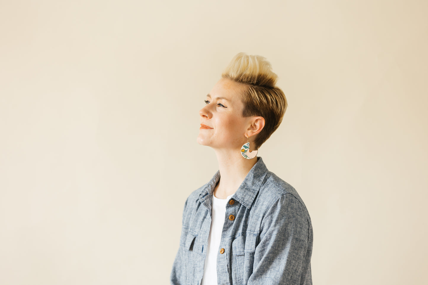 Soft Spring Dangle Earrings White