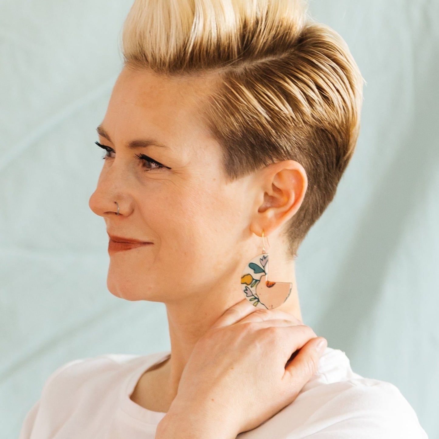 Soft Spring Dangle Earrings White