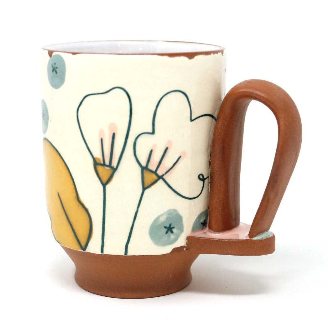 Berry Floral Loop Handle Mug