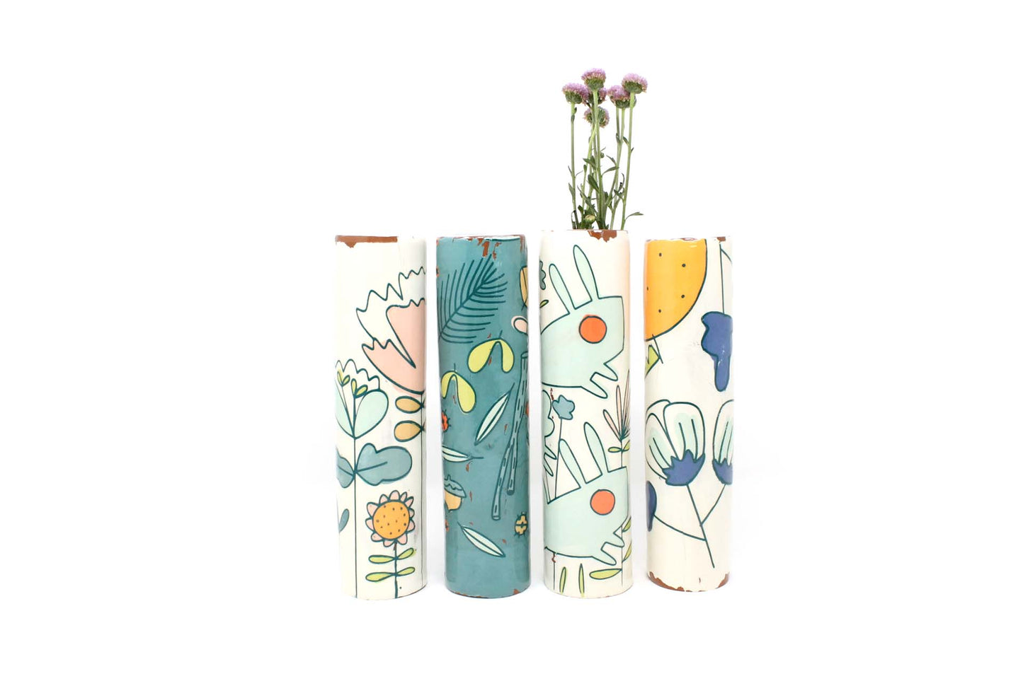 Orange Flora Narrow Vase