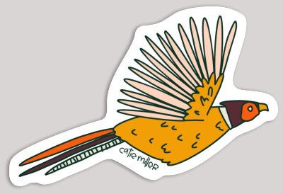 Pheasant Flying Vinyl Sticker