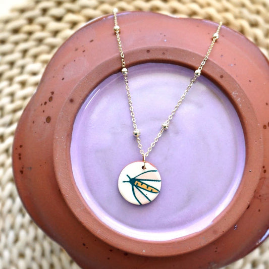 Charm Necklace Flower Fly
