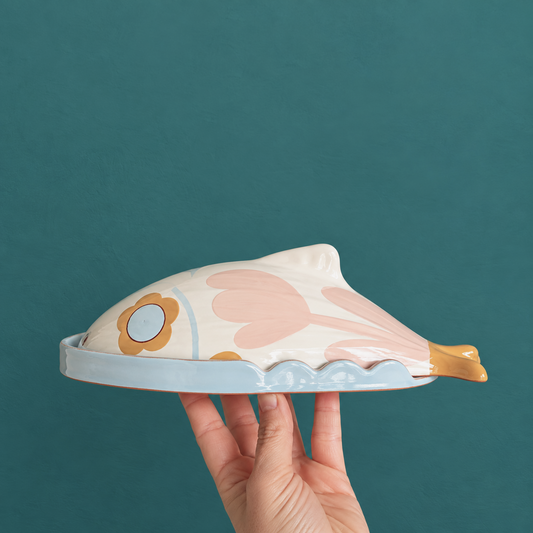 White and Pink Butter Fish-Dish