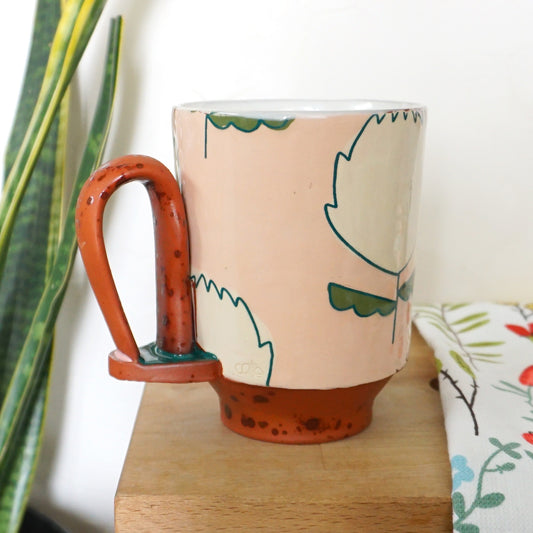 Protea Loop Handle Mug Pink
