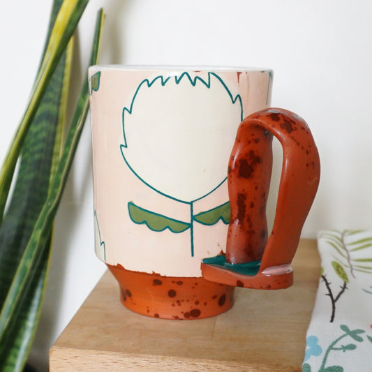 Protea Loop Handle Mug Pink