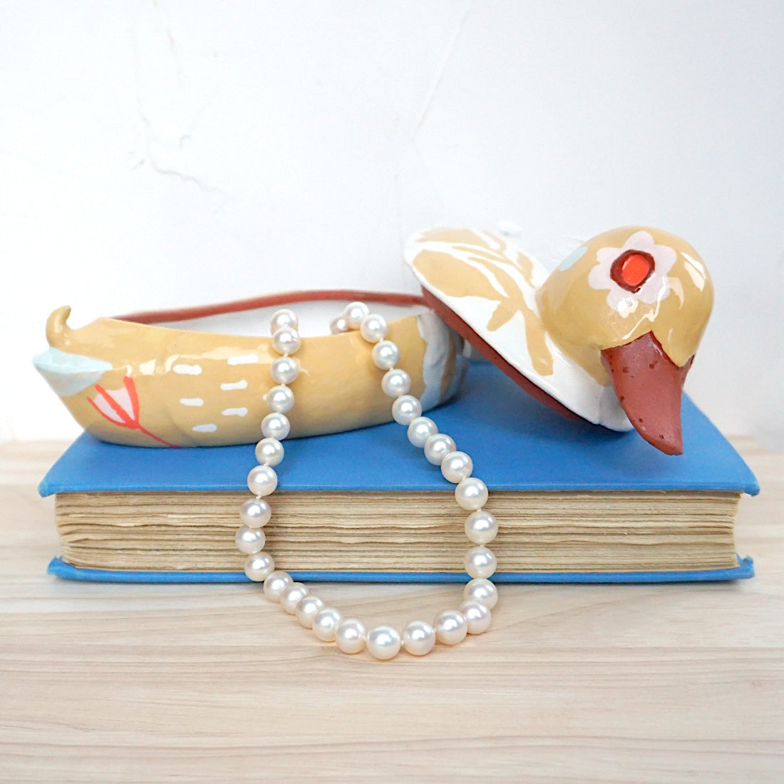 Duck Keepsake Box Mustard Floral