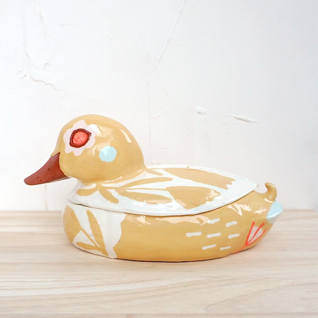 Duck Keepsake Box Mustard Floral