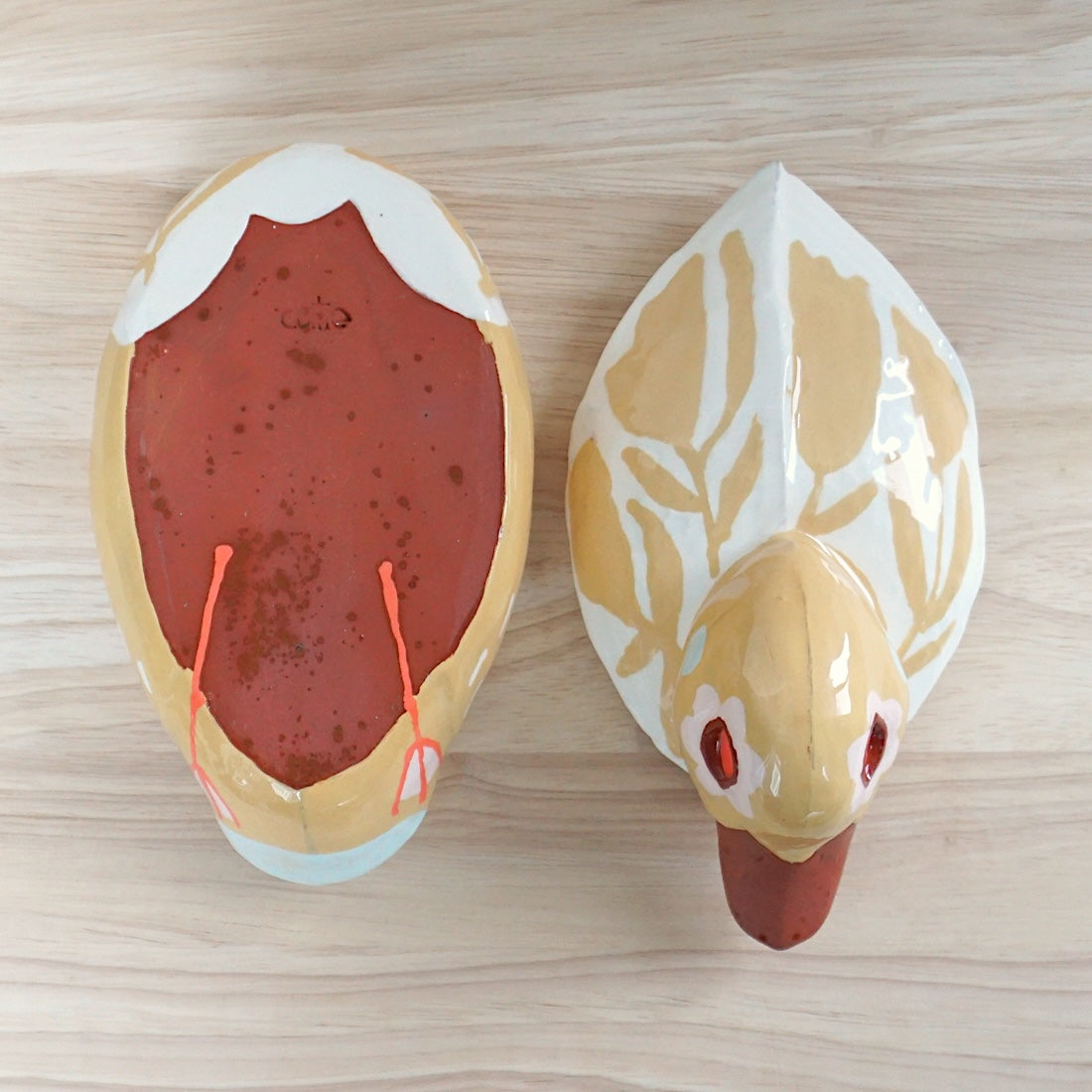 Duck Keepsake Box Mustard Floral