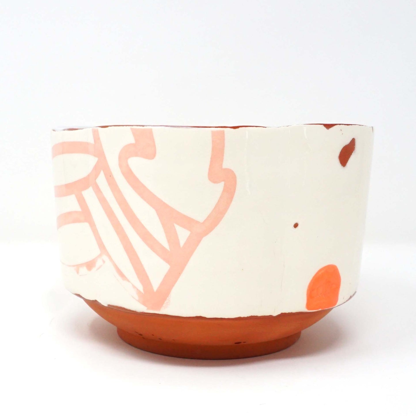 Bold Botanical Cereal Bowl Pink on White