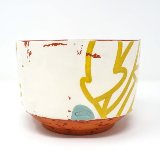 Bold Botanical Cereal Bowl Chartreuse on White