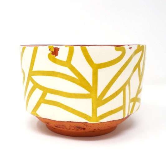 Bold Botanical Cereal Bowl Chartreuse on White