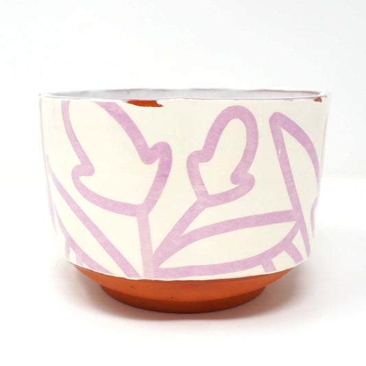 Bold Botanical Cereal Bowl Lavender on White