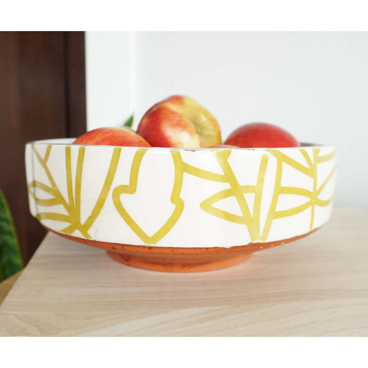 Bold Botanical Chartreuse Serving Bowl