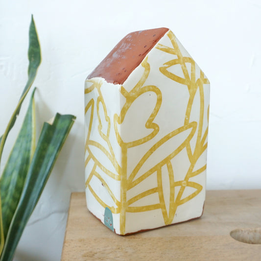 Bold Botanical Chartreuse 6" House Sculpture