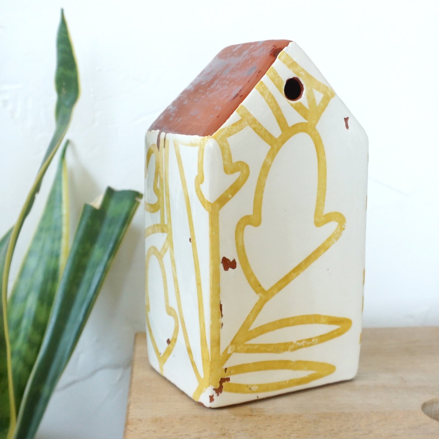 SALE: Bold Botanical Chartreuse 6" House Sculpture