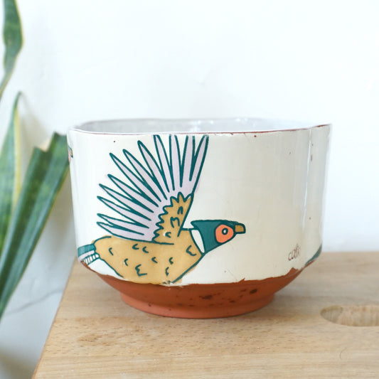 Pheasants Flying Cereal Bowl