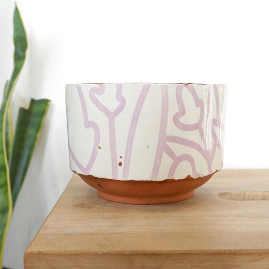 Bold Botanical Cereal Bowl Lavender on White