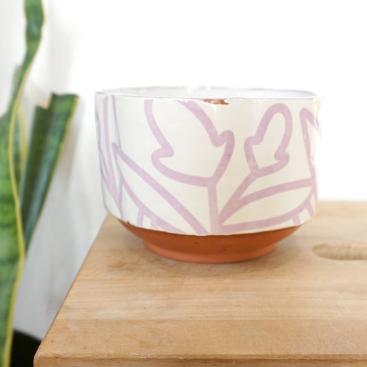 Bold Botanical Cereal Bowl Lavender on White