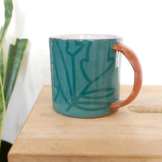 Bold Botanical Teal on Teal Mug